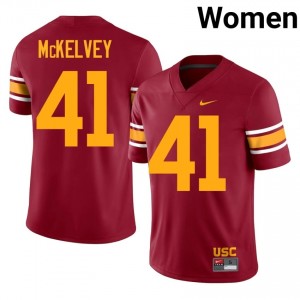 Officially Licensed Cian McKelvey #41 Trojans Cardinal Alternate Jersey | Women University Football Stitch Fan Gear 52632256