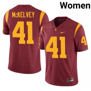#41 Cian McKelvey Trojans Cardinal Jersey | Alumni Embroidery Women Player Football Gear 35974013