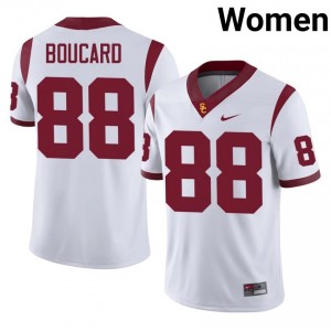 #88 Floyd Boucard Trojans White Jersey | Authentic Stitched Women Player Football Gear 44166121