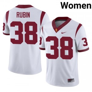 Isaiah Rubin #38 USC Trojans Jersey | Pro-Grade White College Football Women Stitched 62370419