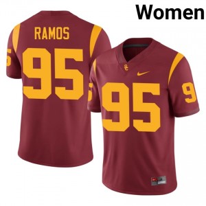 #95 Jadyn Ramos Trojans Cardinal Jersey | Elite Embroidery Women Player Football Gear 64308607