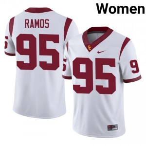 White Jadyn Ramos #95 USC Trojans Jersey | Women High School Football Licensed Stitched 37350896