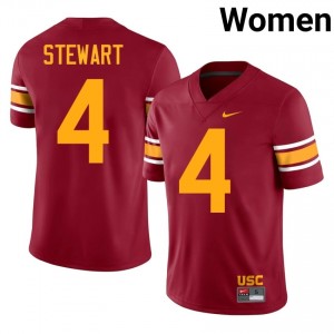 #4 Jahkeem Stewart Trojans Cardinal Alternate Jersey | Alumni Stitch Women Player Football Gear 31118000