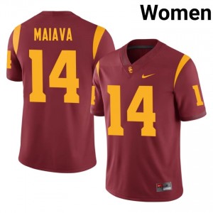 #14 Jayden Maiava Trojans Cardinal Jersey | Elite Embroidery Women Player Football Gear 20010571