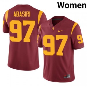 USC Jide Abasiri #97 Cardinal Jersey | Pro Cut Embroidery NCAA Football Women Apparel 59756063