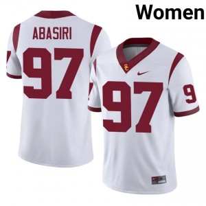 #97 Jide Abasiri Trojans White Jersey | Classic Stitched Women Player Football Gear 98832242
