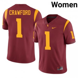 #1 Kameryn Crawford Trojans Cardinal Jersey | Alumni Embroidery Women Player Football Gear 31851572