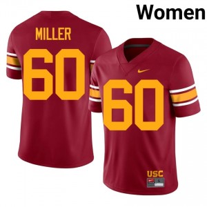 USC Kaylon Miller #60 Cardinal Alternate Jersey | Pro Cut Stitch NCAA Football Women Apparel 97662477
