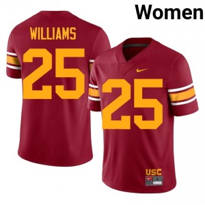 Cardinal Marcelles Williams #25 USC Trojans Alternate Jersey | Women High School Football Fresh Swen 48372042