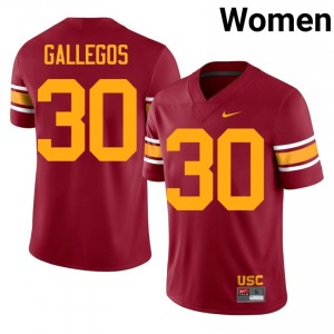 Durable Marquis Gallegos #30 Trojans Cardinal Alternate Jersey | Women University Football Swen Fan Gear 32197964