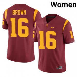 Prophet Brown #16 USC Trojans Jersey | Pro-Grade Cardinal College Football Women Embroidery 90453362
