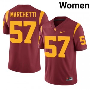 Roman Marchetti #57 USC Trojans Jersey | Pro-Grade Cardinal College Football Women Embroidery 52654136