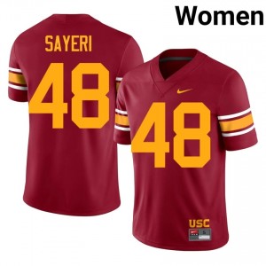 USC Ryon Sayeri #48 Cardinal Alternate Jersey | Premium Swen NCAA Football Women Apparel 70690922