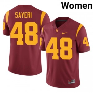 Top-Tier Ryon Sayeri #48 Trojans Cardinal Jersey | Women University Football Embroidery Fan Gear 15527798