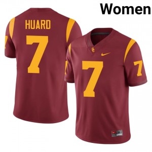 Top-Tier Sam Huard #7 Trojans Cardinal Jersey | Women University Football Embroidery Fan Gear 75794546