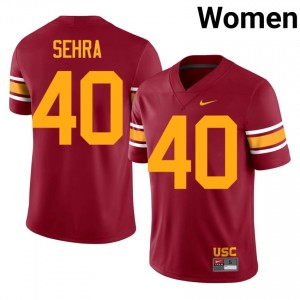 Shawn Sehra #40 USC Trojans Alternate Jersey | Exclusive Cardinal College Football Women Swen 61139471
