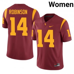 USC Ta'Mere Robinson #14 Cardinal Jersey | Pro Cut Embroidery NCAA Football Women Apparel 56546380