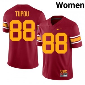 #88 Taniela Tupou Trojans Cardinal Alternate Jersey | Alumni Stitch Women Player Football Gear 55014157