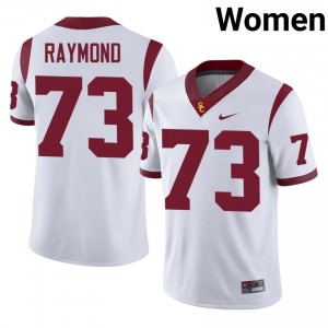 White Tobias Raymond #73 USC Trojans Jersey | Women High School Football Moisture Wicking Stitched 40789492