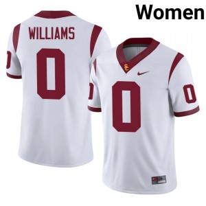 Elite Thread Zacharyus Williams #0 Trojans White Jersey | Women University Football Stitched Fan Gear 92461875
