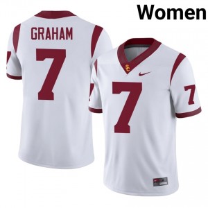 Top-Tier Alex Graham #7 Trojans White Jersey | Women University Football Stitched Fan Gear 61531340