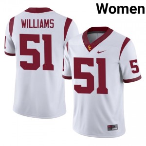 #51 Andrew Williams Trojans White Jersey | Classic Stitched Women Player Football Gear 67843540