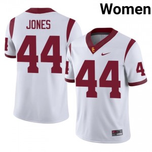 #44 Braeden Jones Trojans White Jersey | Authentic Stitched Women Player Football Gear 62595983