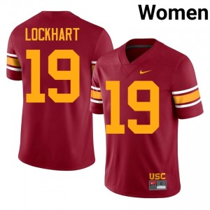 #19 Brandon Lockhart Trojans Cardinal Alternate Jersey | Elite Swen Women Player Football Gear 31605461