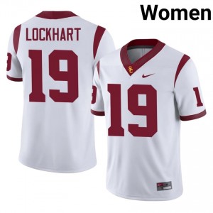 USC Brandon Lockhart #19 White Jersey | Genuine Stitched NCAA Football Women Apparel 89239851