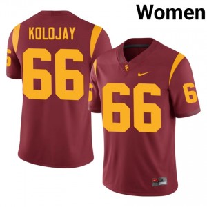 USC Breck Kolojay #66 Cardinal Jersey | Essential Embroidery NCAA Football Women Apparel 46549324