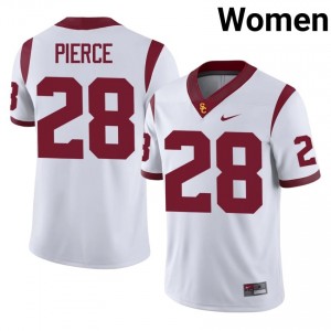 Top-Tier Carrington Pierce #28 Trojans White Jersey | Women University Football Stitched Fan Gear 33712426