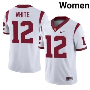 Charles White #12 USC Trojans Jersey | Pro-Grade White College Football Women Stitched 45904214