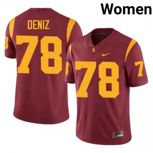 Cardinal Chase Deniz #78 USC Trojans Jersey | Women High School Football Licensed Embroidery 68726921