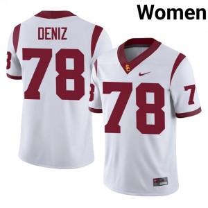 Top-Tier Chase Deniz #78 Trojans White Jersey | Women University Football Stitched Fan Gear 68243277