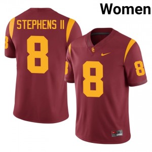 USC Desman Stephens II #8 Cardinal Jersey | Genuine Embroidery NCAA Football Women Apparel 82857657