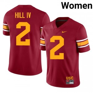 Elite Thread Elbert Hill IV #2 Trojans Cardinal Alternate Jersey | Women University Football Stitch Fan Gear 30168199