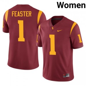 Top-Tier Ethan Feaster #1 Trojans Cardinal Jersey | Women University Football Embroidery Fan Gear 42878865