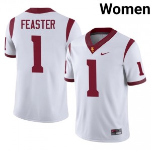 Ethan Feaster #1 USC Trojans Jersey | Gameday White College Football Women Stitched 84733038