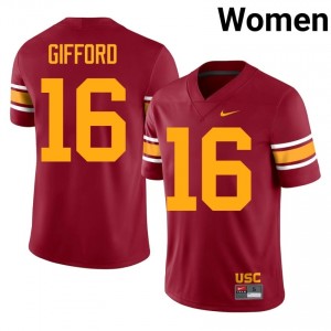 USC Frank Gifford #16 Cardinal Alternate Jersey | Pro Cut Stitch NCAA Football Women Apparel 69019259