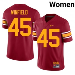 #45 Jaimeon Winfield Trojans Cardinal Alternate Jersey | Alumni Stitch Women Player Football Gear 45300810