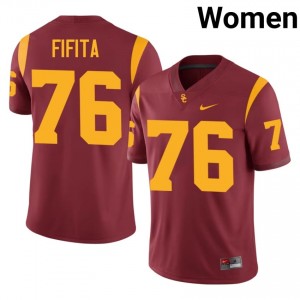 Durable John Fifita #76 Trojans Cardinal Jersey | Women University Football Embroidery Fan Gear 48819182