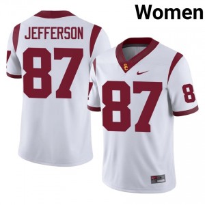 Josiah Jefferson #87 USC Trojans Jersey | Pro-Grade White College Football Women Stitched 94726617