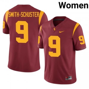 #9 JuJu Smith-Schuster Trojans Cardinal Jersey | Authentic Embroidery Women Player Football Gear 14182491