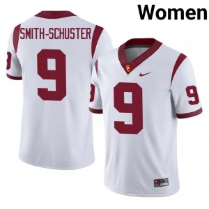 White JuJu Smith-Schuster #9 USC Trojans Jersey | Women High School Football Limited Stitched 85731469