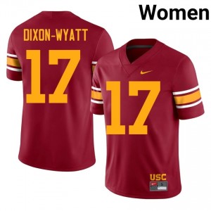 USC Kayden Dixon-Wyatt #17 Cardinal Alternate Jersey | Premium Swen NCAA Football Women Apparel 51821808