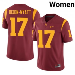 Top-Tier Kayden Dixon-Wyatt #17 Trojans Cardinal Jersey | Women University Football Embroidery Fan Gear 56407396