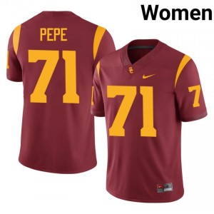 Keenyi Pepe #71 USC Trojans Jersey | Gameday Cardinal College Football Women Embroidery 19337965