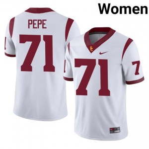 USC Keenyi Pepe #71 White Jersey | Premium Stitched NCAA Football Women Apparel 29122699