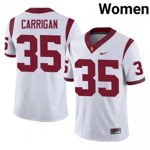 Elite Thread Lachlan Carrigan #35 Trojans White Jersey | Women University Football Stitched Fan Gear 84163931