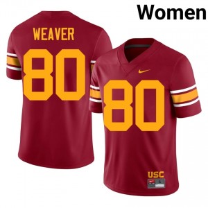 Durable Luc Weaver #80 Trojans Cardinal Alternate Jersey | Women University Football Swen Fan Gear 68982863